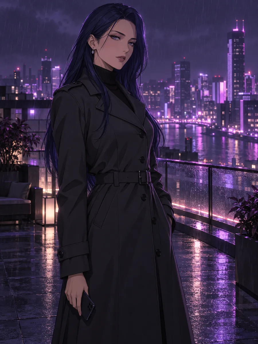 eHentai AI, KI-Freundin: KI-generierte Illustration, Anime-Illustration einer erwachsenen Frau mit langen