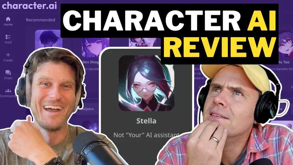 Vorschaubild des YouTube-Videos „AI Tools: Character AI Review“ (Kanal AI For Humans)